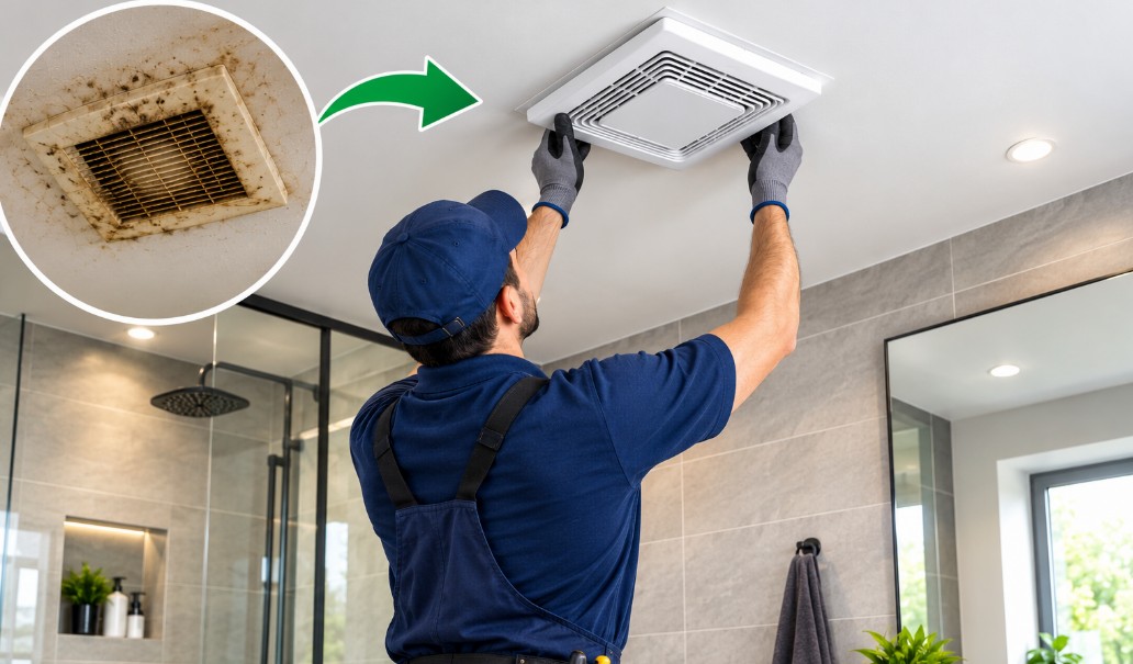 Replace bathroom extractor fan